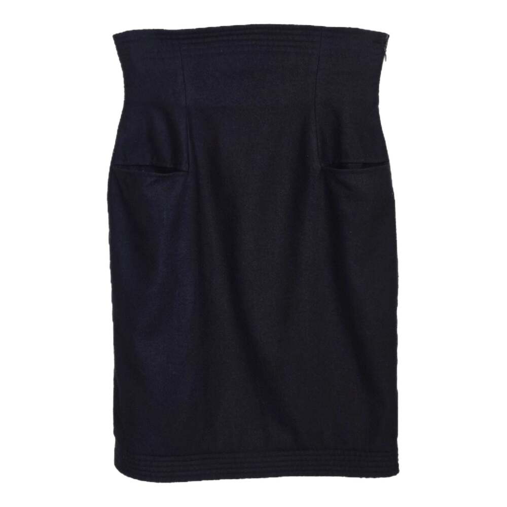 Vintage 1980s Bernard Perris Paris Black Wool Corset Pencil Skirt S